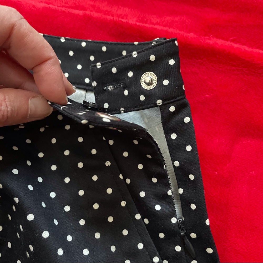 Lauren Ralph Lauren Navy Polka Dot Straight Leg Pants - Picture 4 of 6